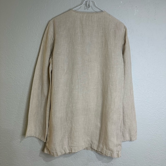 Michael Michael Kors 100% Linen Tunic Top Beige Size M - Picture 9 of 16